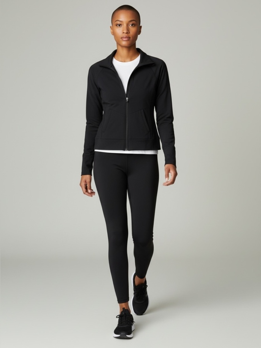 Tuff Athletics Track Jacket Yoga  Running Gym Active Zip Up Black Size Small